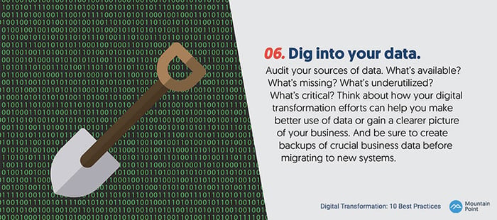 6Digital Transformation Best Practices: Dig into your data