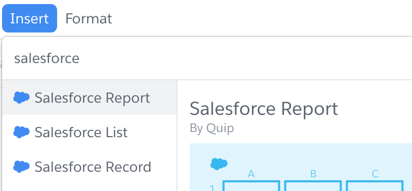 Quip Salesforce Report